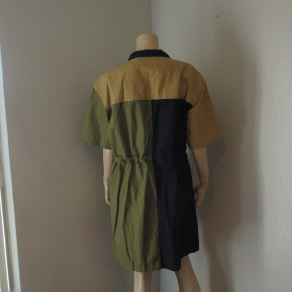 LAZY OAF Full Zip Small & Large Pockets Sorry We're Open XXL Cotton Dress - Picture 3 of 5